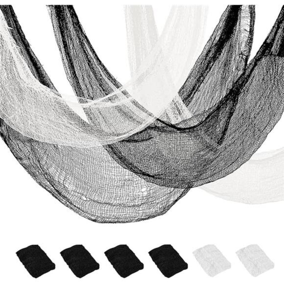 Halloween creepy cloth spooky gauze black white scary fabric haunted house decor - Picture 7 of 7